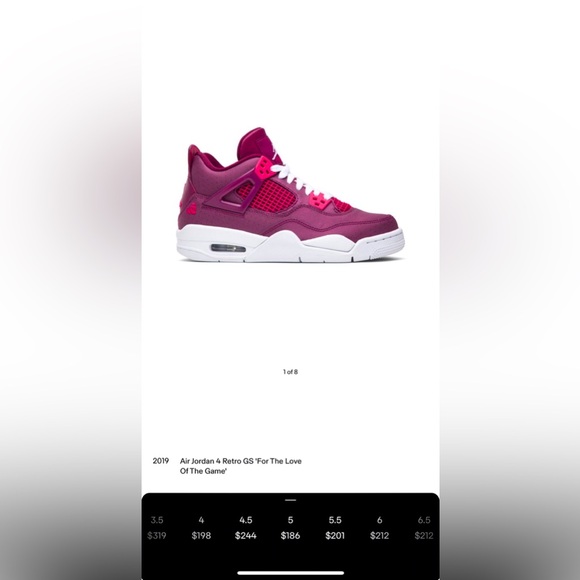 Air Jordan Retro 4 Valentines Day / ‘For the Love of the Game’ Size 5Y / 6.5 Wmn - Picture 9 of 9